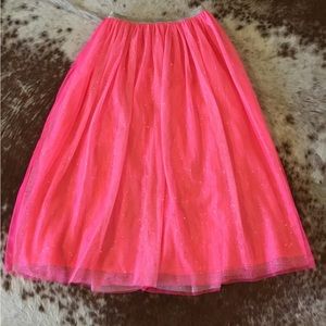 Girl’s size 10-12 pink and gold sparkly skirt.